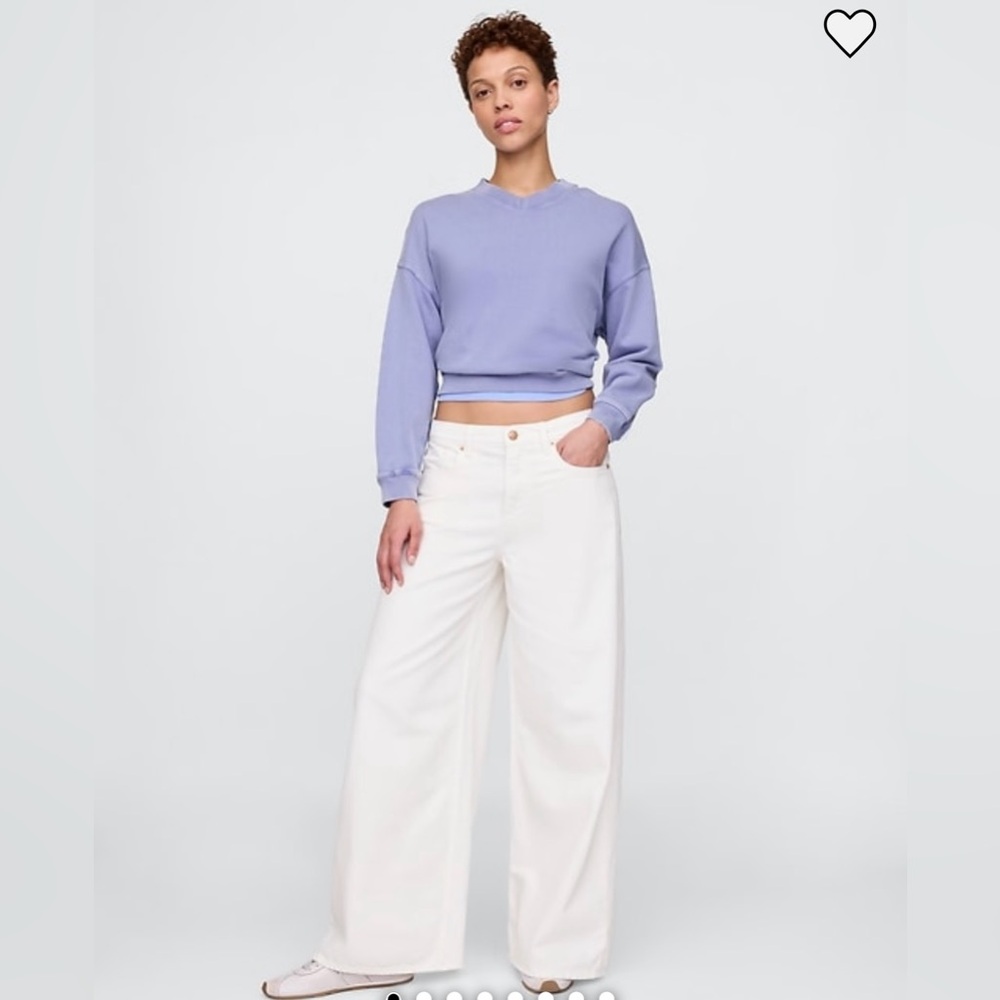 NWOT Gap New Off White/Winter White Low Slung Extra Baggy Jeans